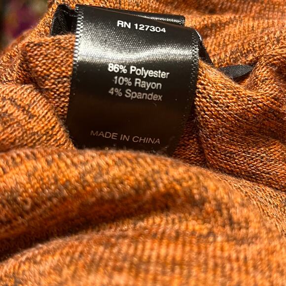 Ali Miles Lagenlook Boho Cowl Neck Tunic Sweater Size Xl Orange Oversized Cozy - Picture 6 of 7